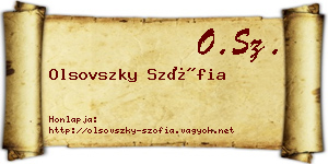 Olsovszky Szófia névjegykártya